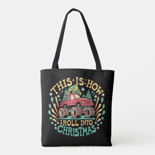 Sinterklaas Monster Vrachtwagen Jongens Kerstmis Tote Bag (Achterkant)