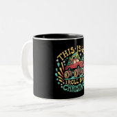 Sinterklaas Monster Vrachtwagen Jongens Kerstmis Tweekleurige Koffiemok (Voorkant links)