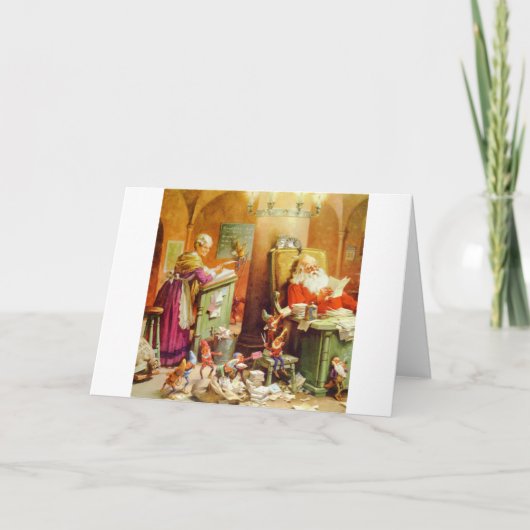 Sinterklaas & Mrs Claus in de Noordpool Mailroom Feestdagen Kaart (Voorkant)