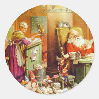 Sinterklaas & Mrs Claus in de Noordpool Mailroom Ronde Sticker