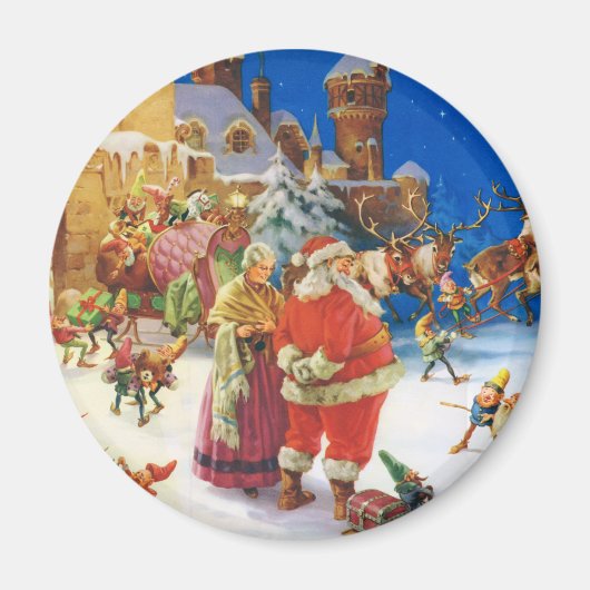 SINTERKLAAS & MRS CLAUS OP DE NOORDPOOL MAGNEET (Voorkant)