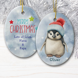 Sinterklaas muts baby pinguïn kinderen keramische keramisch ornament