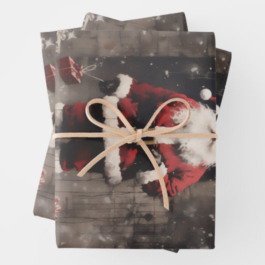 Sinterklaas muurschildering inpakpapier vel (In situ)