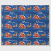 Sinterklaas NAAM rendier en sleigh toevoegen Cadeaupapier (Vlak)