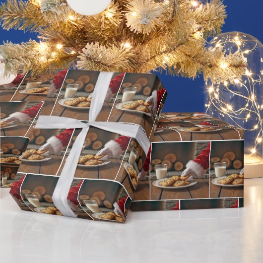 Sinterklaas neemt een koekje cadeaupapier (Feestdagen)