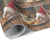 Sinterklaas neemt een koekje cadeaupapier (Rol Hoek)