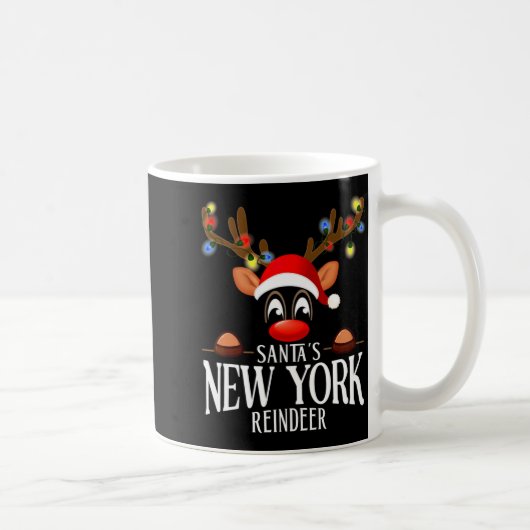 Sinterklaas New York Rendier Grappige Kerst Matchi Koffiemok (Rechts)