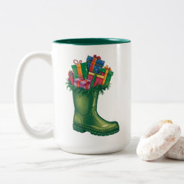 Sinterklaas' Nieuwe Laarzen Tweekleurige Koffiemok