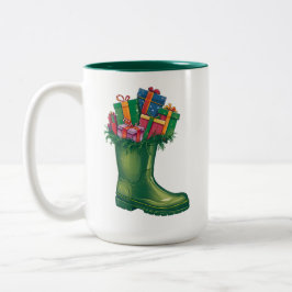 Sinterklaas' Nieuwe Laarzen Tweekleurige Koffiemok