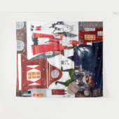 Sinterklaas Night Village Dutch Holiday Wall Wandkleed (Voorkant (horizontaal))