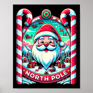 Sinterklaas Noordpool Vrolijk Kerstfeest XMA Poster