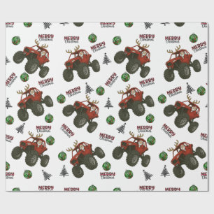 Sinterklaas' Off-Road Kerstmis – Rode ATV Vakantie Cadeaupapier