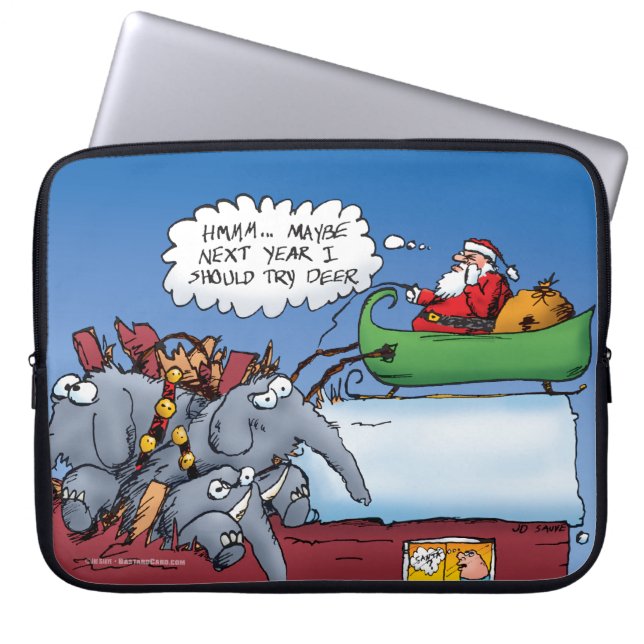 Sinterklaas Olifanten Kerst Cartoon Laptop Sleeve (Voorkant)