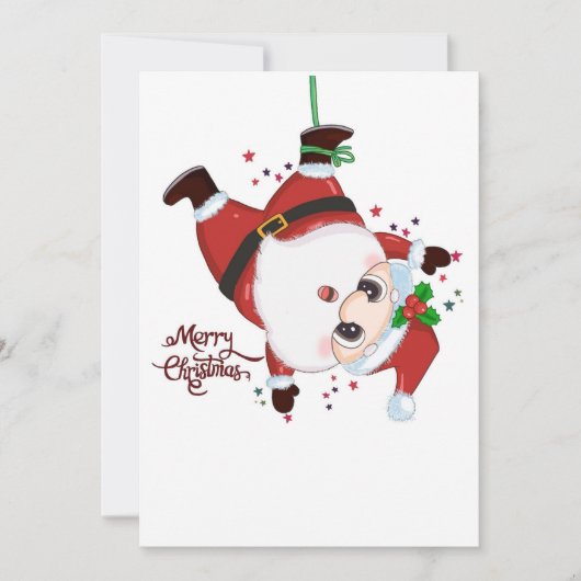 Sinterklaas ondersteboven feestdagenkaart (Voorkant)