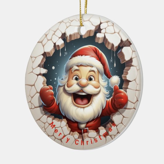 Sinterklaas Ondeugend of Mooie Kerstmis Keramisch Ornament (Links)