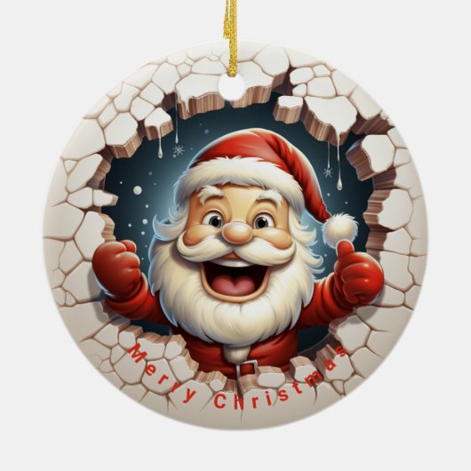 Sinterklaas Ondeugend of Mooie Kerstmis Keramisch Ornament (Achterkant)