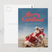 Sinterklaas Ontspannen op strandstoel Briefkaart (Voorkant / Achterkant)