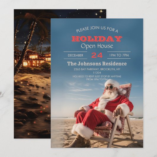 Sinterklaas Ontspannen op strandstoel Kaart (Voorkant / Achterkant)