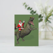 Sinterklaas op Allosaurus Feestdagenkaart (Staand voorkant)