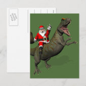 Sinterklaas op Allosaurus Feestdagenkaart (Voorkant / Achterkant)
