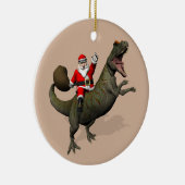Sinterklaas op Allosaurus Keramisch Ornament (Rechts)