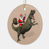 Sinterklaas op Allosaurus Keramisch Ornament (Links)