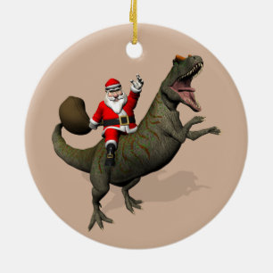 Sinterklaas op Allosaurus Keramisch Ornament