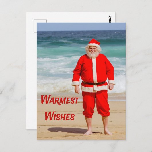 Sinterklaas op Beach Warmest Wishes Funny Humor Briefkaart (Voorkant / Achterkant)