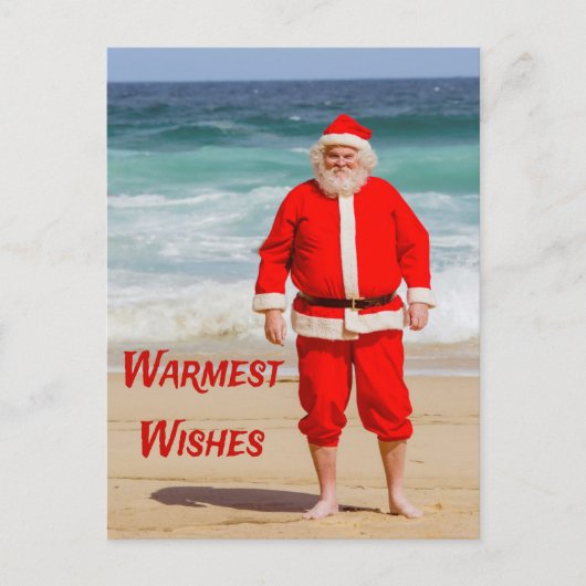 Sinterklaas op Beach Warmest Wishes Funny Humor Briefkaart (Voorkant)