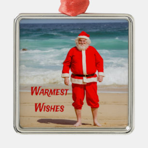 Sinterklaas op Beach Warmest Wishes Funny Humor Metalen Ornament