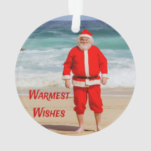 Sinterklaas op Beach Warmest Wishes Funny Humor Ornament