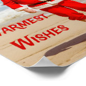 Sinterklaas op Beach Warmest Wishes Funny Humor Poster (Hoek)
