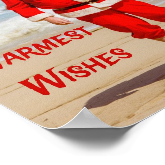 Sinterklaas op Beach Warmest Wishes Funny Humor Poster (Hoek)