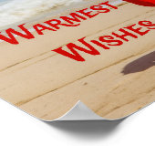 Sinterklaas op Beach Warmest Wishes Funny Humor Poster (Hoek)