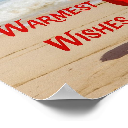 Sinterklaas op Beach Warmest Wishes Funny Humor Poster (Hoek)