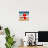 Sinterklaas op Beach Warmest Wishes Funny Humor Poster (Thuiskantoor)