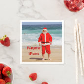 Sinterklaas op Beach Warmest Wishes Funny Humor Servet (Insitu)