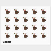 Sinterklaas op Beer Ronde Sticker (Vel)