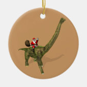 Sinterklaas op Brachiosaurus Keramisch Ornament (Voorkant)