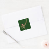 Sinterklaas op Brachiosaurus Vierkante Sticker (Envelop)