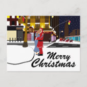 Sinterklaas op Broadway kerstfeestdag postcar Feestdagenkaart (Voorkant)