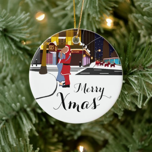 Sinterklaas op Broadway kerstmis ornam Keramisch Ornament (Boom)