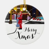 Sinterklaas op Broadway kerstmis ornam Keramisch Ornament (Voorkant)