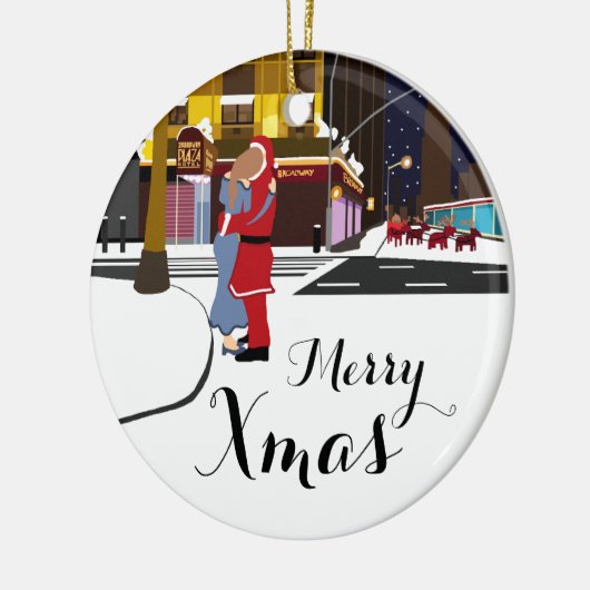 Sinterklaas op Broadway kerstmis ornam Keramisch Ornament (Links)