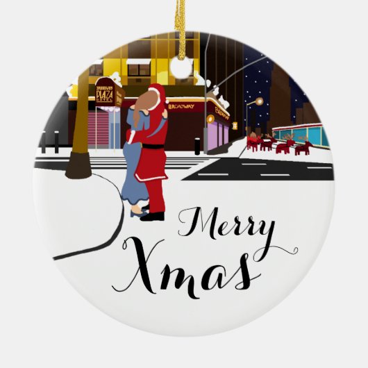 Sinterklaas op Broadway kerstmis ornam Keramisch Ornament (Achterkant)