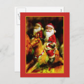 Sinterklaas op carrousel feestdagenkaart (Voorkant / Achterkant)