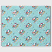 Sinterklaas op de bank in pyjama cadeaupapier (Vlak)