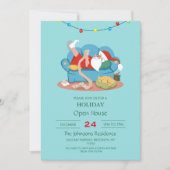 Sinterklaas op de bank in pyjama kaart (Voorkant)