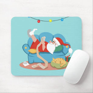 Sinterklaas op de bank in pyjama muismat