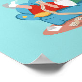 Sinterklaas op de bank in pyjama poster (Hoek)